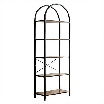 ANIXOL 5 tier Arched Bookshelf with Metal Frame