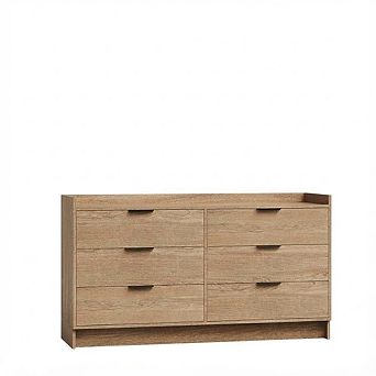 ANIXOL Modern Double Dresser with 6 Drawers & Metal Handles