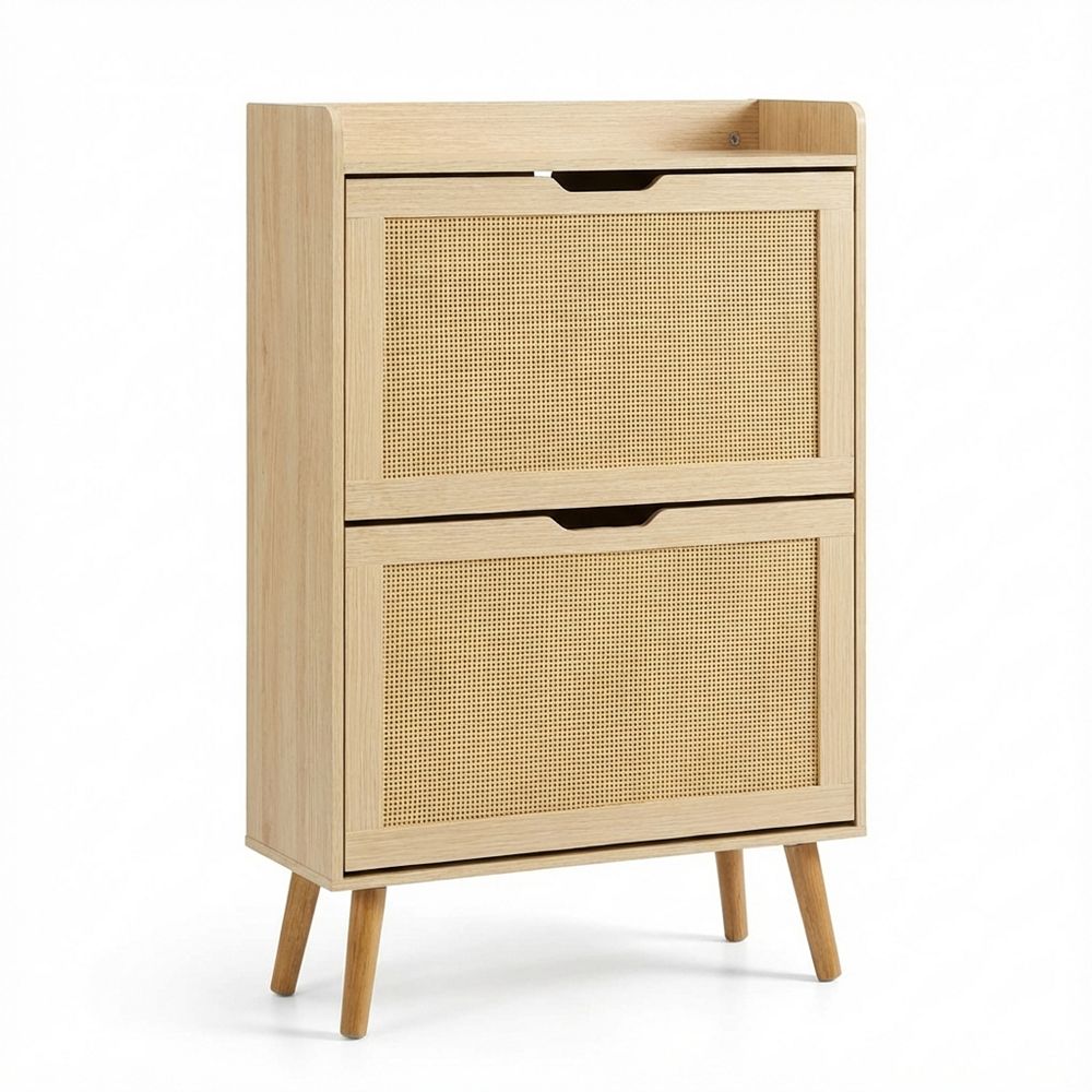 ANIXOL 2-Tier Flip-Down Shoe Cabinet with Ventilation