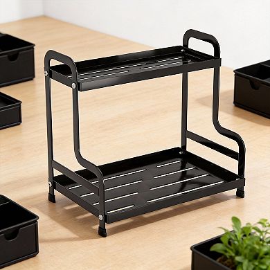 2 Tier Coffee Bar Organizer Countertop Storage Shelf