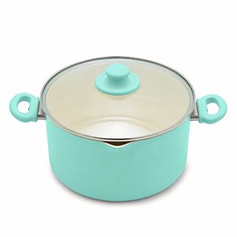 6-qt Ceramic Nonstick Stockpot Glass Straining Lid Dishwasher Safe