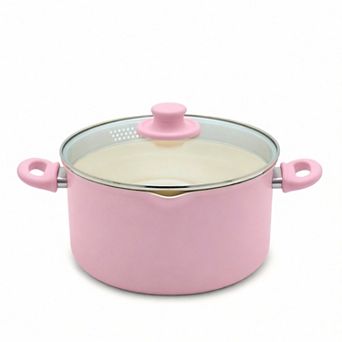 6-qt Ceramic Nonstick Stockpot Glass Straining Lid Dishwasher Safe