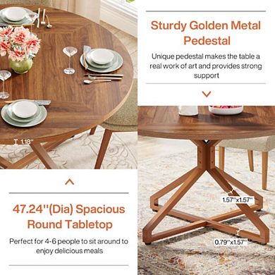 Round Kitchen Table With Metal Base