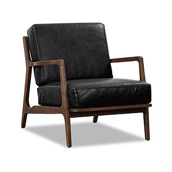 Faux Leather Upholstered Wooden Chair