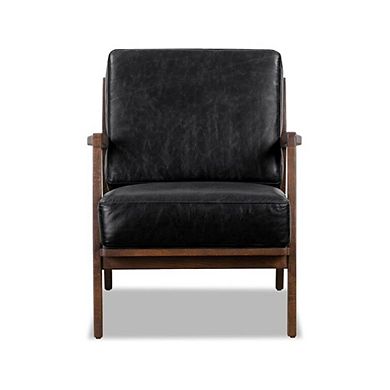 Faux Leather Upholstered Wooden Chair
