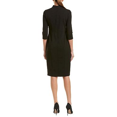 Stylish Women’s Twisted Neck 3/4 Sleeve Sheath Dress
