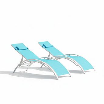 ANIXOL Aluminum Outdoor Chaise Lounge Set of 2