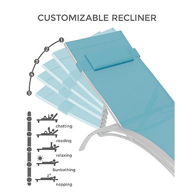 ANIXOL Aluminum Outdoor Chaise Lounge Set of 2