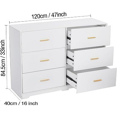 ANIXOL 6-Drawer Wood Bedroom Dresser