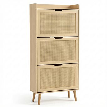 ANIXOL Slim 3 tier Shoe Cabinet with Flip Drawers