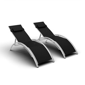 ANIXOL Aluminum Outdoor Chaise Lounge Set of 2
