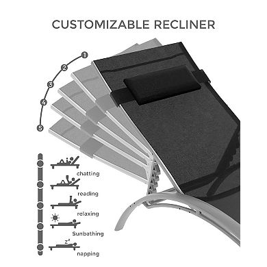 ANIXOL Aluminum Outdoor Chaise Lounge Set of 2