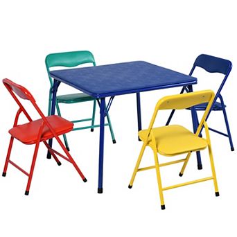 Homy Casa Kids Folding Table and Chair Set, Preschool Activity Dining Set, No Assembly Required