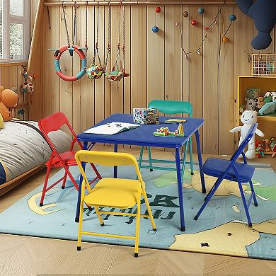Homy Casa Kids Folding Table and Chair Set, Preschool Activity Dining Set, No Assembly Required