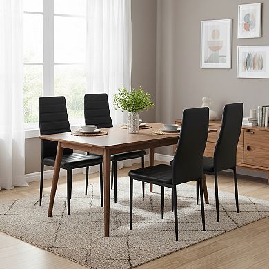 Homy Casa Modern Upholstered Dining Chairs Set of 4 with Metal Legs