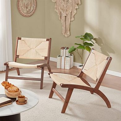 Braided Jute Boho Accent Chair