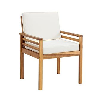 Natural Acacia Wood Chair With Cushion