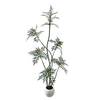 Realistic Potted Artificial Plant Indoor with Green Leaves for Home Office Living Room Bedroom