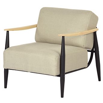 Homy Casa Lounge Accent Chair with Upholstered Seat, Smooth Armrests, for Living Room or Bedroom