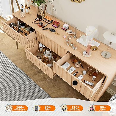 ANIXOL Modern Fluted 9-Drawer Dresser