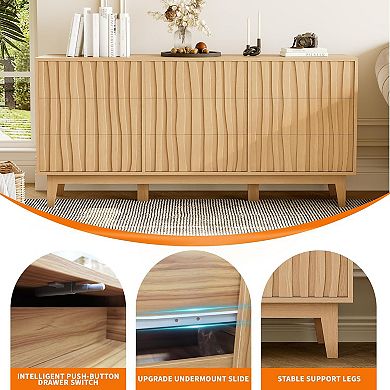 ANIXOL Modern Fluted 9-Drawer Dresser