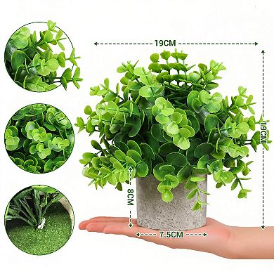 4-Pack Artificial Potted Plants Mini Faux Greenery in Small Pots for Home Decor Indoor Office Table
