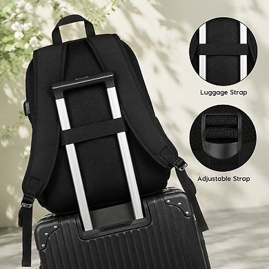 Lightweight Classic Travel Backpack With Charging Port Waterproof For School Office