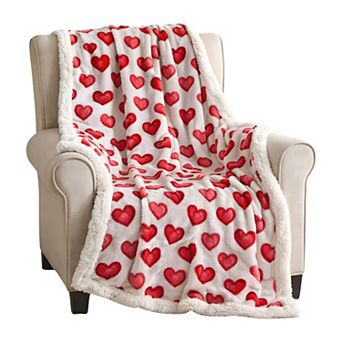 Valentine’s Day Microfleece Sherpa Throw Blanket Collection, 50" x 60"