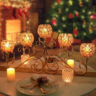 Votive Crystal Candelabra Candle Holder
