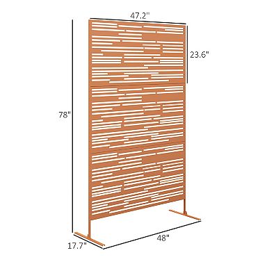 Outsunny 78inch H x 48inch W Metal Outdoor Privacy Screen