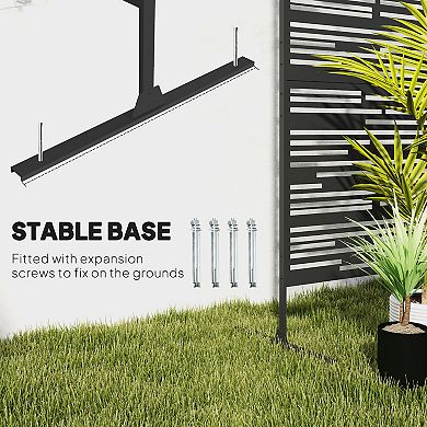 Outsunny 78inch H x 48inch W Metal Outdoor Privacy Screen