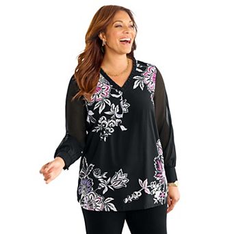 Catherines Women's Plus Size Petite The Graceful Muse Blouse