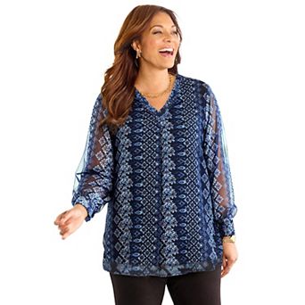 Catherines Women's Plus Size Petite The Graceful Muse Blouse