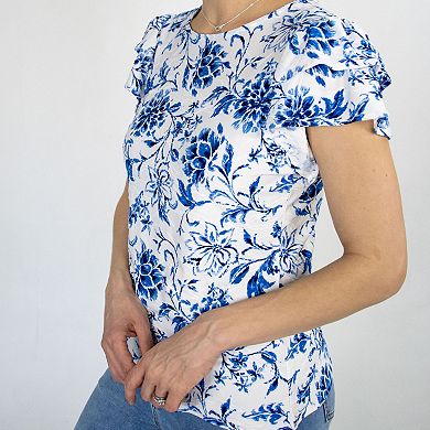 Gretchen Ruffle Sleeve Top