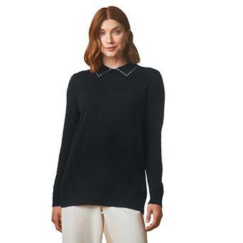 Jessica London Women's Plus Size Fine Gauge Embellished Sweater