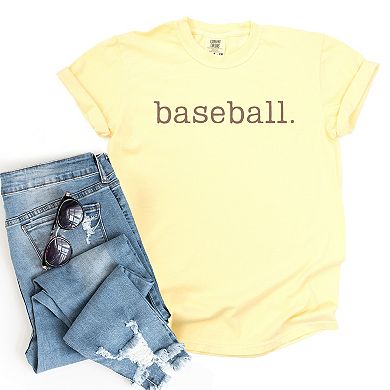 Baseball Typewriter - Women's Garment Dyed Graphic T-Shirt