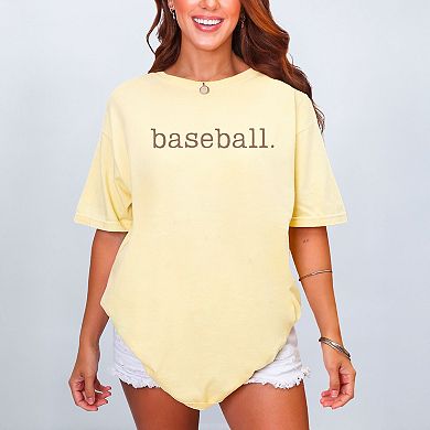 Baseball Typewriter - Women's Garment Dyed Graphic T-Shirt