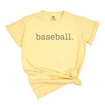 Baseball Typewriter - Women's Garment Dyed Graphic T-Shirt