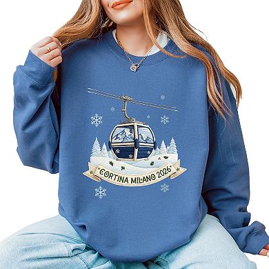 Cortina Milano 2026 Ski Lift - Women's Graphic Sweatshirt