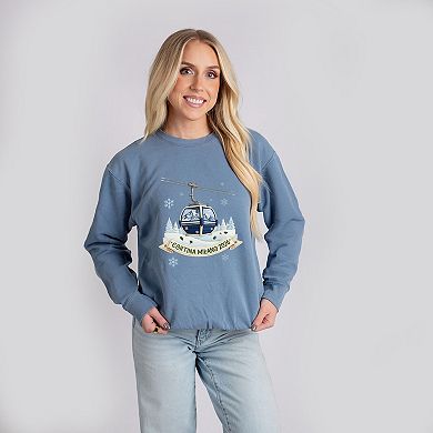 Cortina Milano 2026 Ski Lift - Women's Lightweight Garment Dyed Sweatshirt