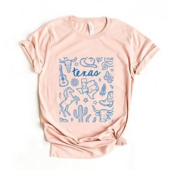 Texas Sketched Collage - Women's Short Sleeve Graphic T-Shirt