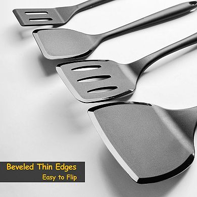 Great Ambitions Silicone Spatula Set,Non Stick and Non Scratch Kitchen Utensils for Eggs & Pancakes