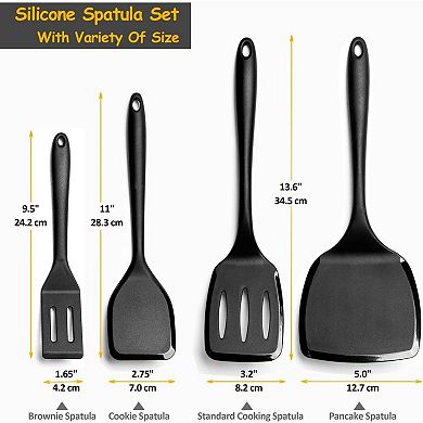Great Ambitions Silicone Spatula Set,Non Stick and Non Scratch Kitchen Utensils for Eggs & Pancakes