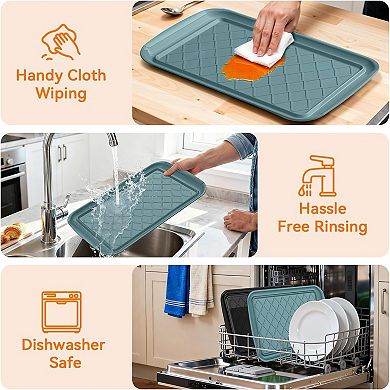 Great Ambitions Serving Trays for Party for Raw and Cooked Food, Dishwasher Safe,17×10.5-inch,BBQ