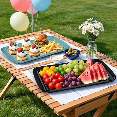 Great Ambitions Serving Trays for Party for Raw and Cooked Food, Dishwasher Safe,17×10.5-inch,BBQ