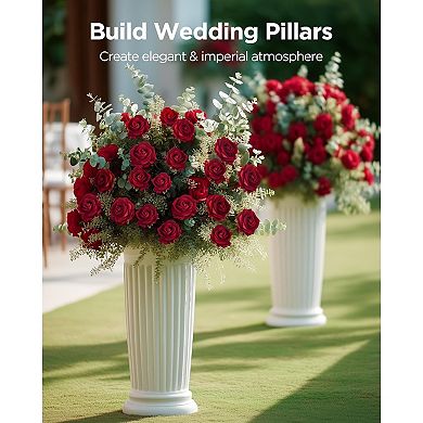 Great Ambitions 50 Pcs Red Roses Artificial Flowers, Fake Velvet Silk Rose Bulk