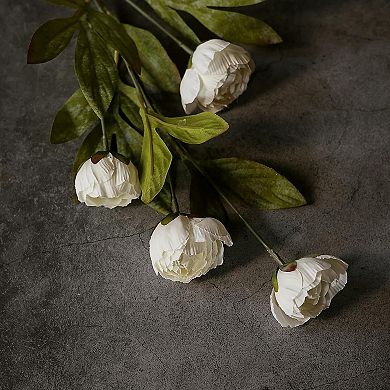 Great Ambitions 6 Pcs Faux Silk Peony Artificial Flowers for Vase -27", with Stems for DIY Bouquet