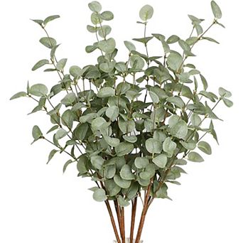 Great Ambitions 6 pc 27" Eucalyptus Spray in Green Silk Plastic Plants Floral Artificial Plants