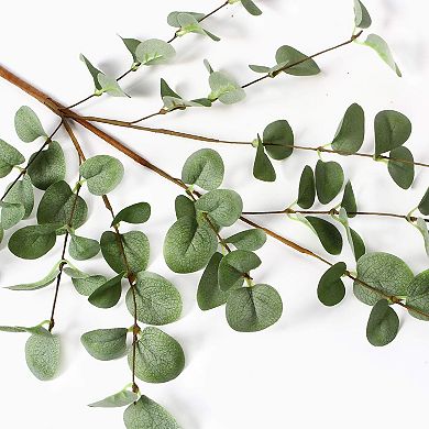 Great Ambitions 6 Pcs 27" Eucalyptus Spray in Green Silk Plastic Plants Floral Artificial Plants