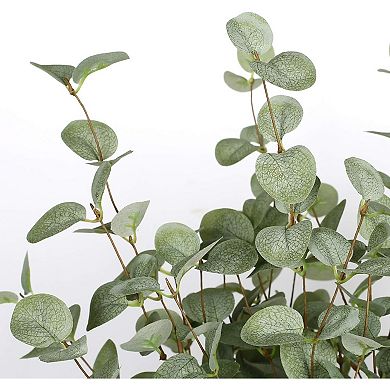 Great Ambitions 6 Pcs 27" Eucalyptus Spray in Green Silk Plastic Plants Floral Artificial Plants